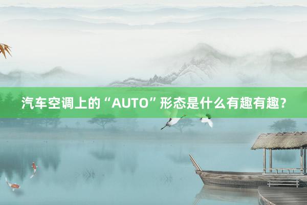 汽车空调上的“AUTO”形态是什么有趣有趣？